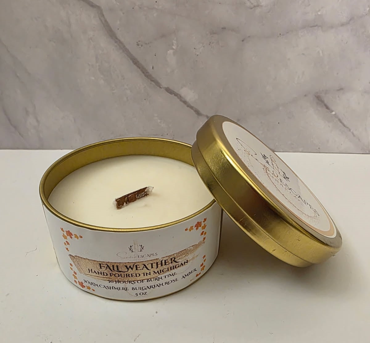 Fall Weather Luxury Wooden Wick Candle