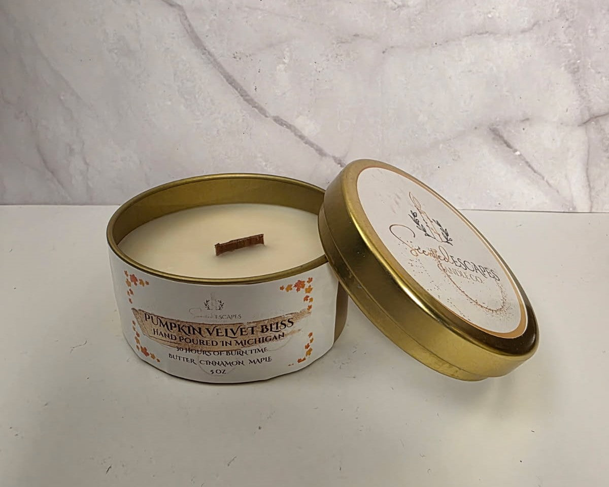 Pumpkin Velvet Bliss Luxury Wooden Wick Candle