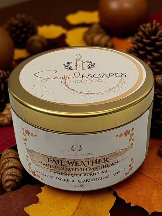 Fall Weather Luxury Wooden Wick Candle