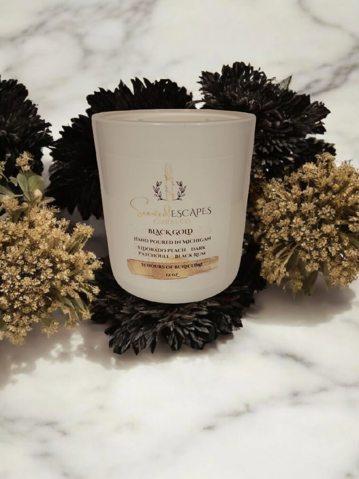 Black Gold Luxury 12 oz Cotton Wick Candle