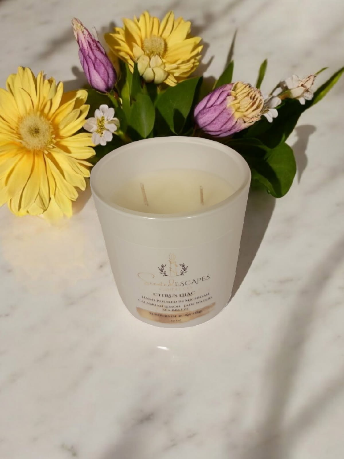 Citrus Lilac 12 oz Luxury Cotton Wick Candle