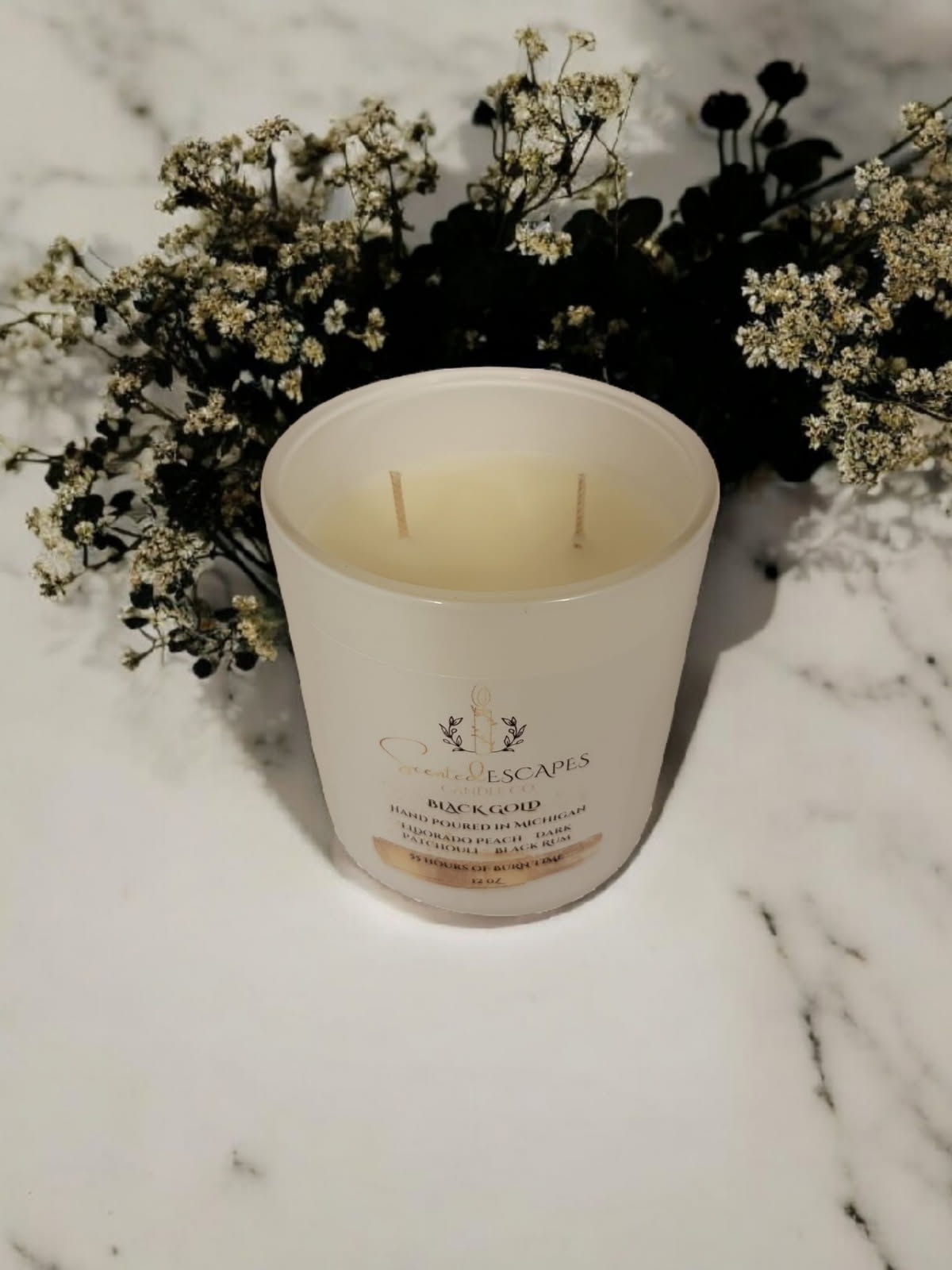 Black Gold Luxury 12 oz Cotton Wick Candle